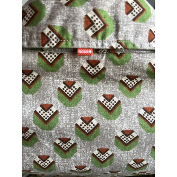 Men’s Hugo Boss Button Up Green Print Long Sleeve Size Large - Picture 9 of 9